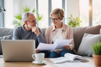 Foto: Älteres Ehepaar liest gemeinsam Dokumente